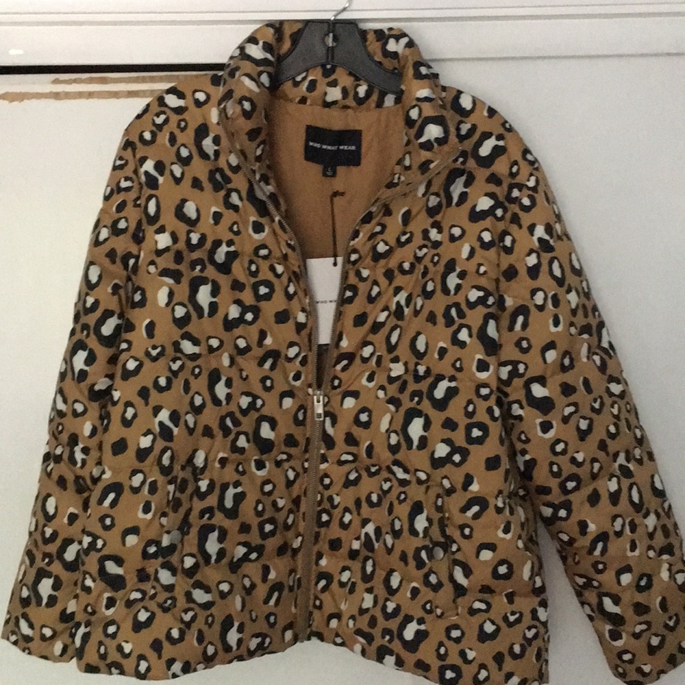 Leopard print puffer coat by Who What Wear